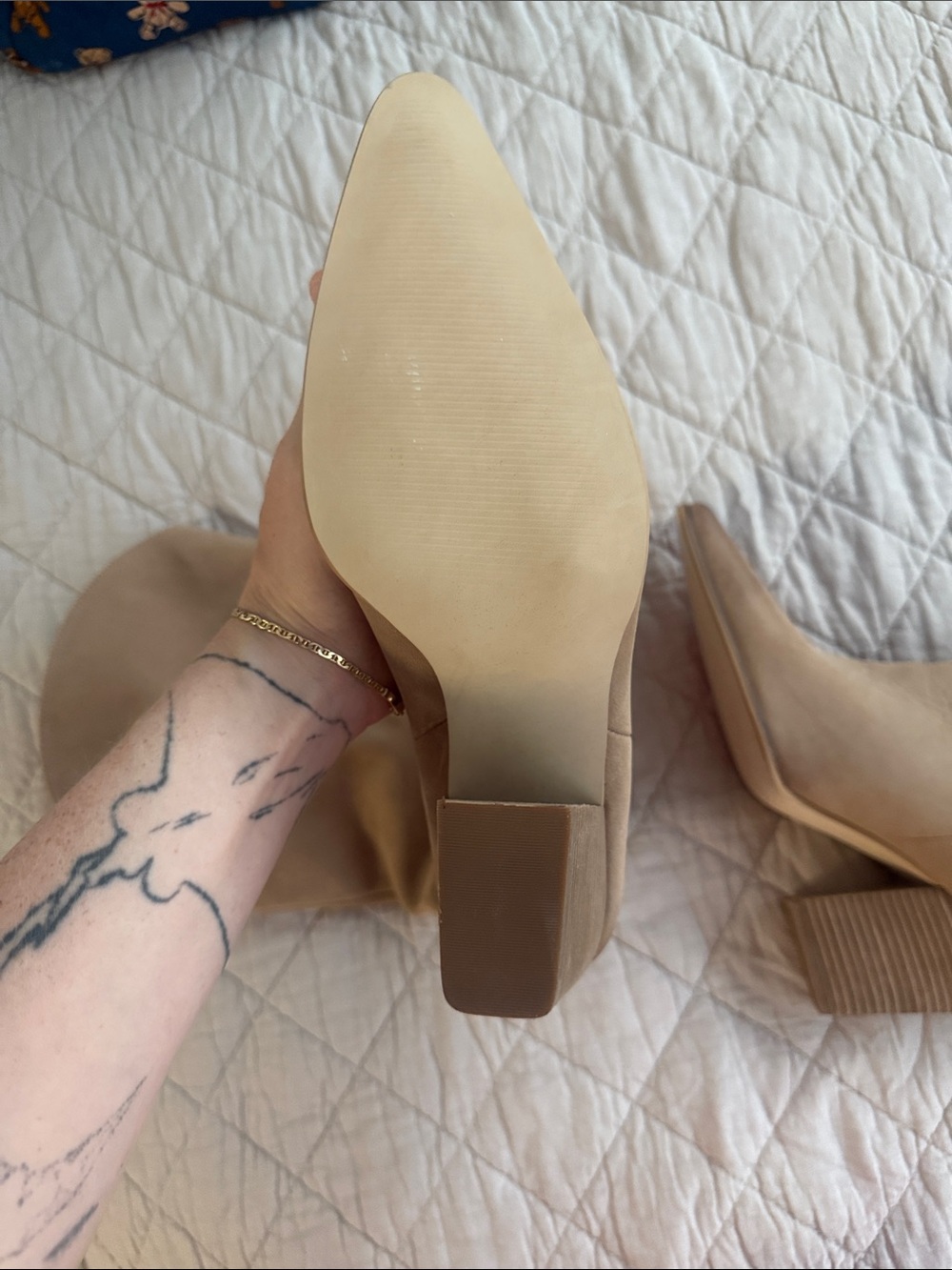 Steve Madden Taupe Over-the-Knee Slouch Block Heel Boots - Picture 2 of 3